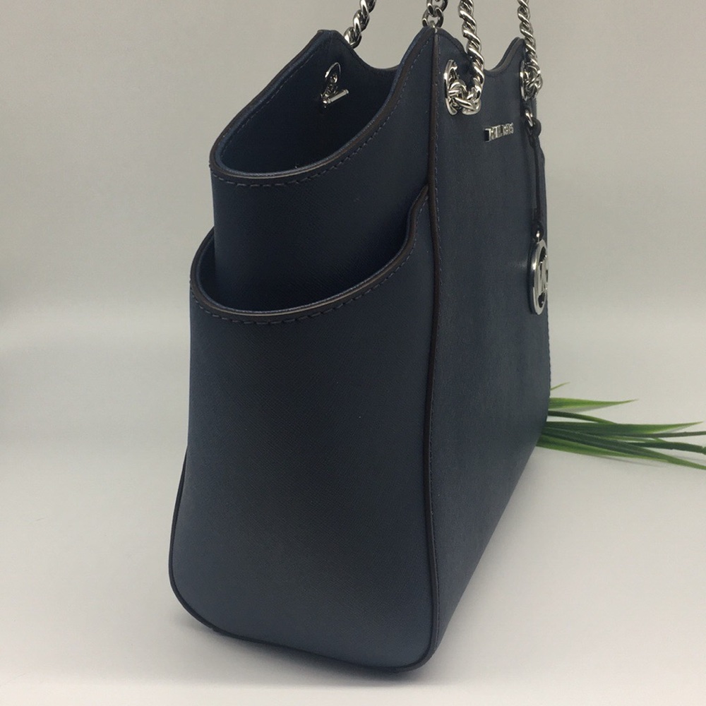 Michael Kors LG CHAIN SHLDR TOTE NAVY 35T5STVT3L - Picture 7 of 8